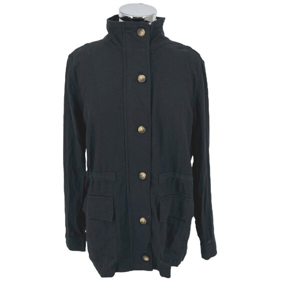 Market & Spruce Jackets & Blazers - Market & Spruce Linen-Blend Utility Jacket Lightweight Black Size Medium NWT